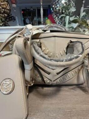 Mfk beige handbag, wallet, shoulder strap. Brand new